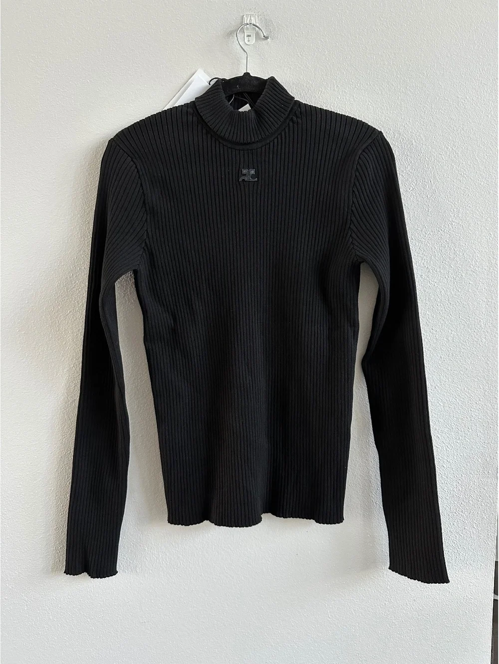 Courreges Reedition Rib Knit Mockneck Sweater NEW Size Medium